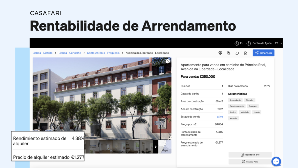 A Rentabilidade de Arrendamento de propriedades no mercado imobiliário, vista pela CASAFARI