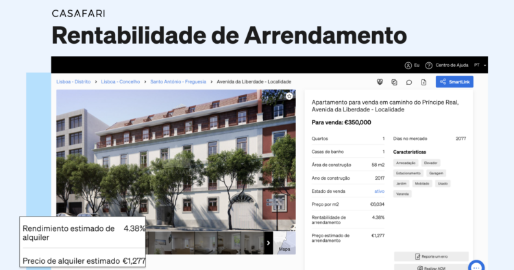 A Rentabilidade de Arrendamento de propriedades no mercado imobiliário, vista pela CASAFARI