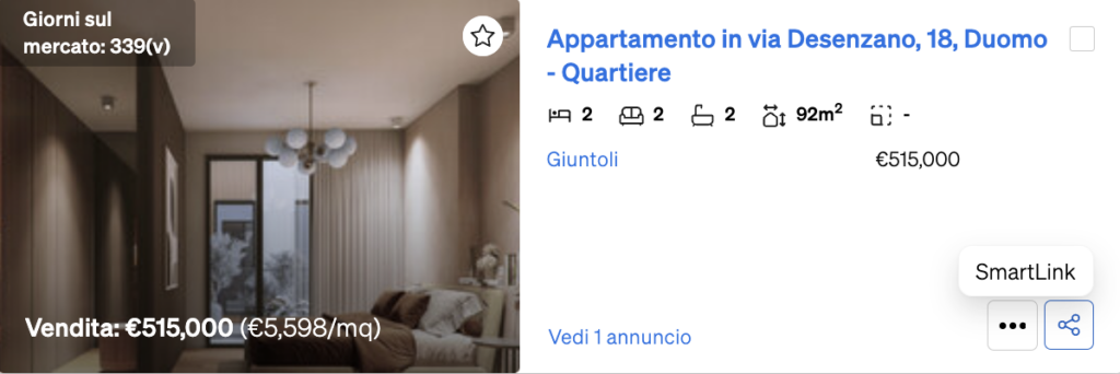 Creare un SmartLink sulla Ricerca di Immobili di CASAFARI