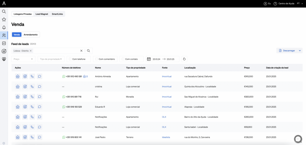Encontrar vendedores particulares tornou-se mais fácil com o feed do Lead Flow 